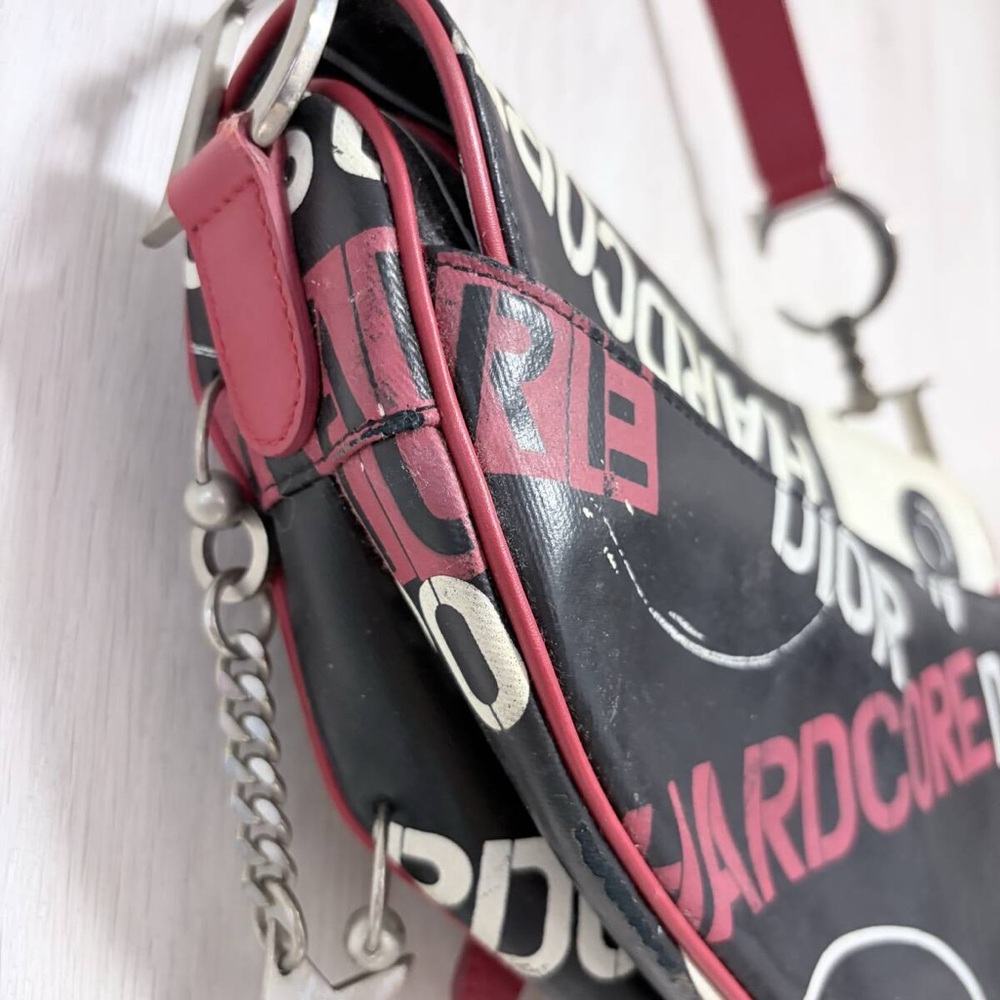RARE Dior x Galliano Black, Red & White Hardcore Poison Saddle Bag - Picture 7 of 12